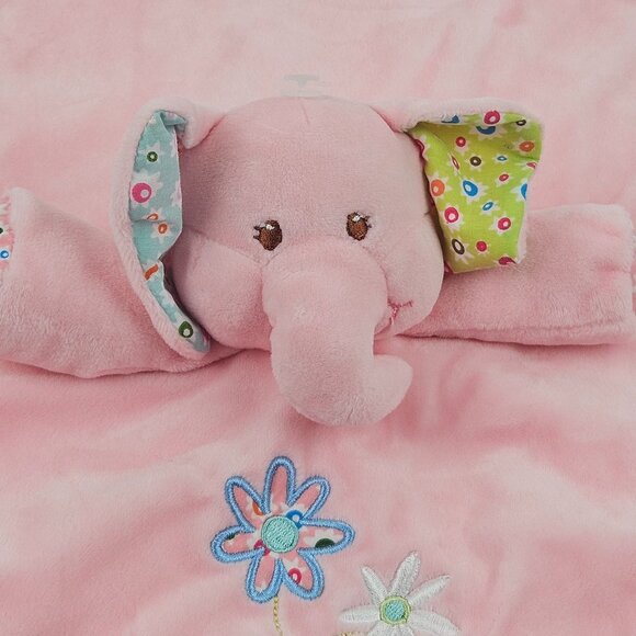 Mary Meyer Baby Elephant Plush Lovey Security Blanket Ella Bella Satin Edge - Picture 2 of 12